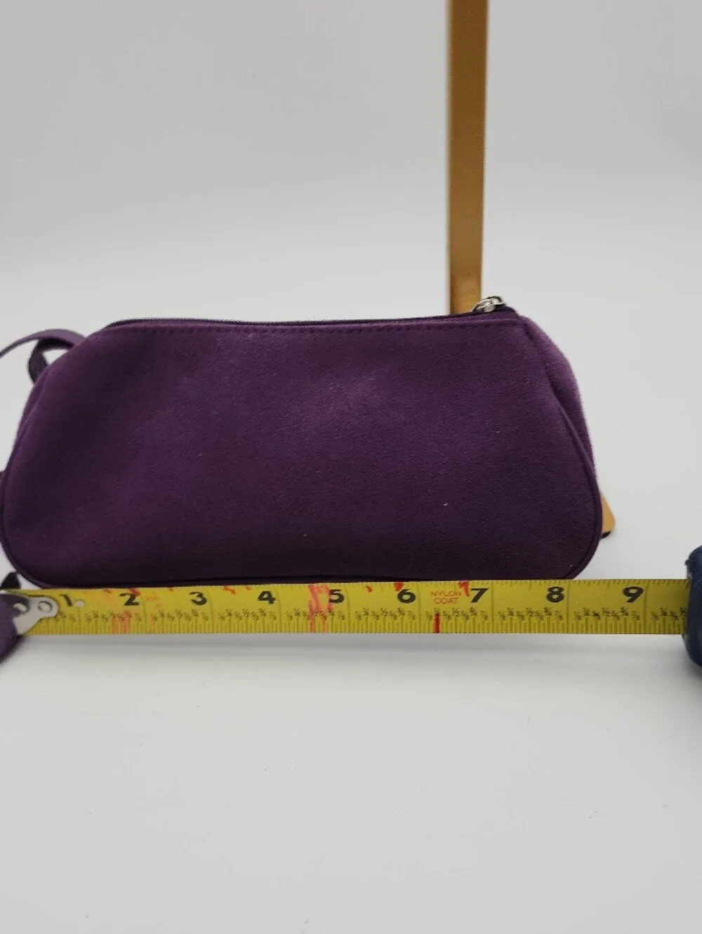 Ulta Purple Suede Wristlet Travel Bag With Heart Mirror Case